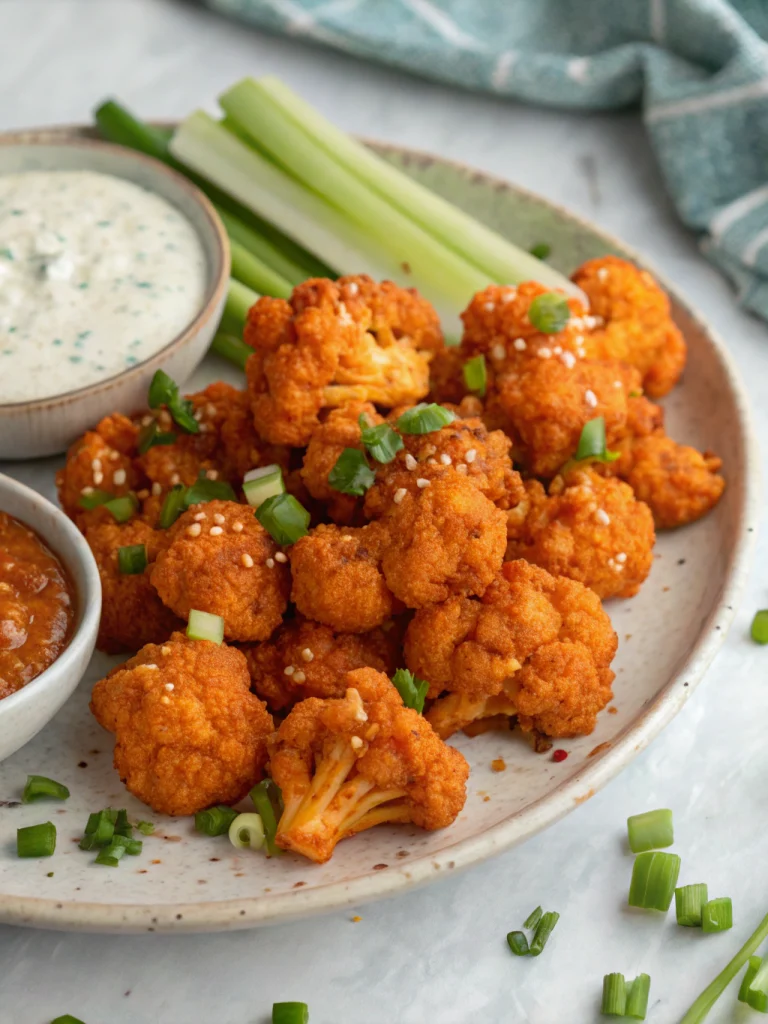 Air-Fried Buffalo Cauliflower Bites