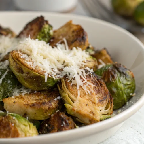 Air Fryer Brussels Sprouts with Parmesan 1