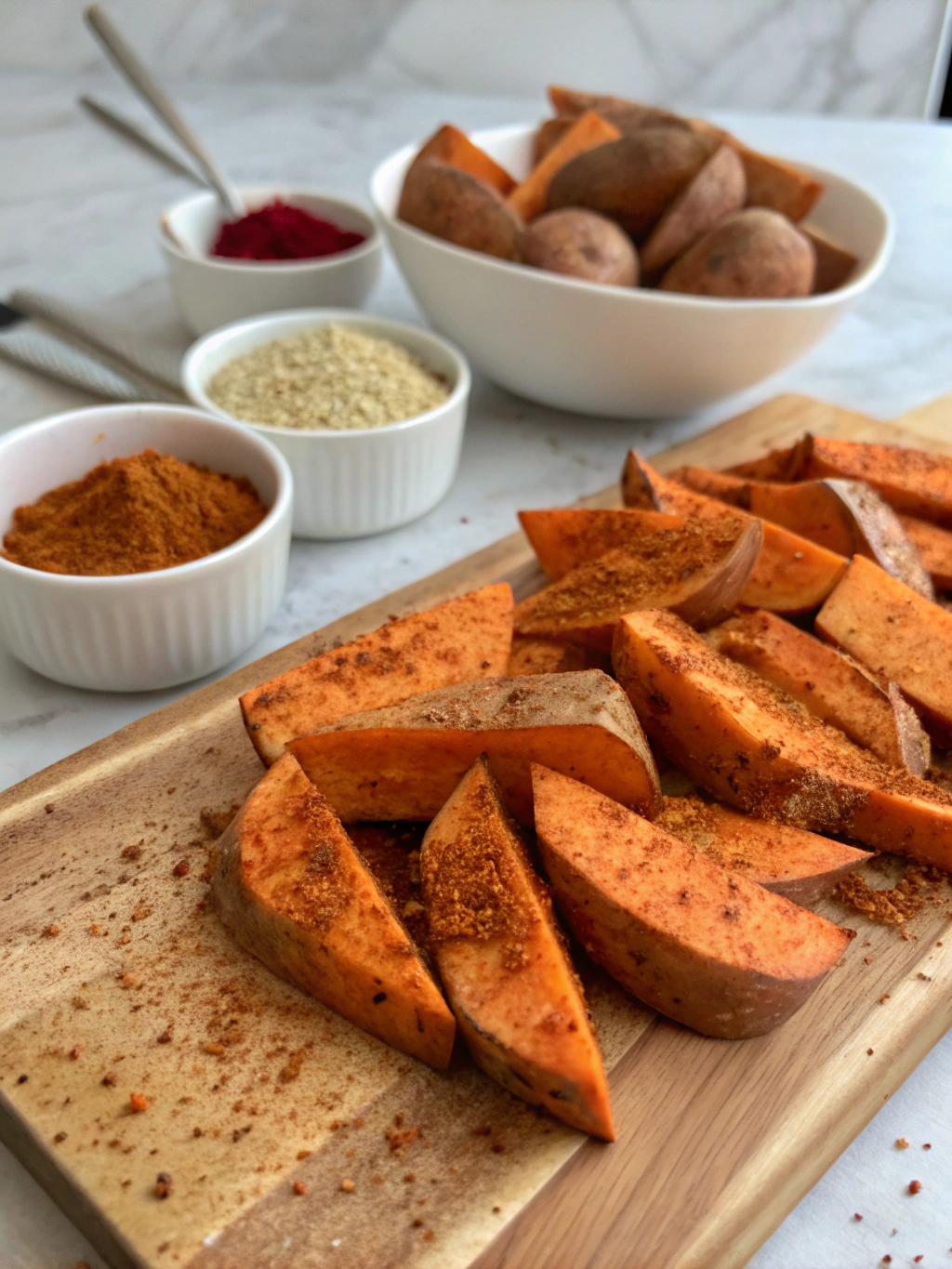 Ingredients for Air Fryer Cajun Sweet Potato Wedges