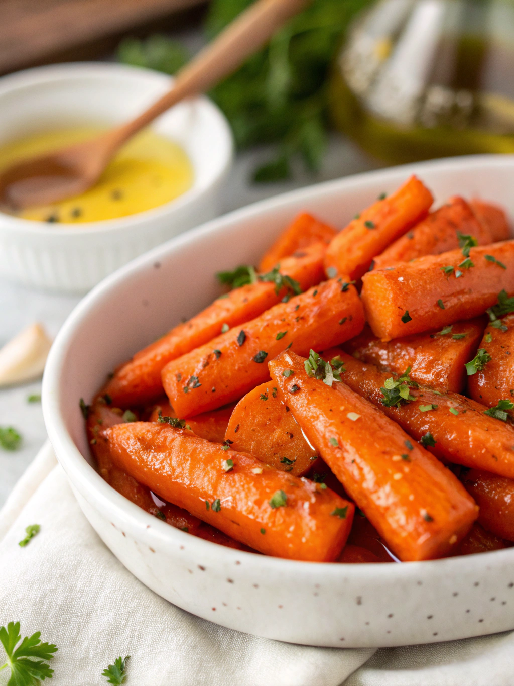 Air Fryer Carrots with Honey Garlic Butter Final Dish