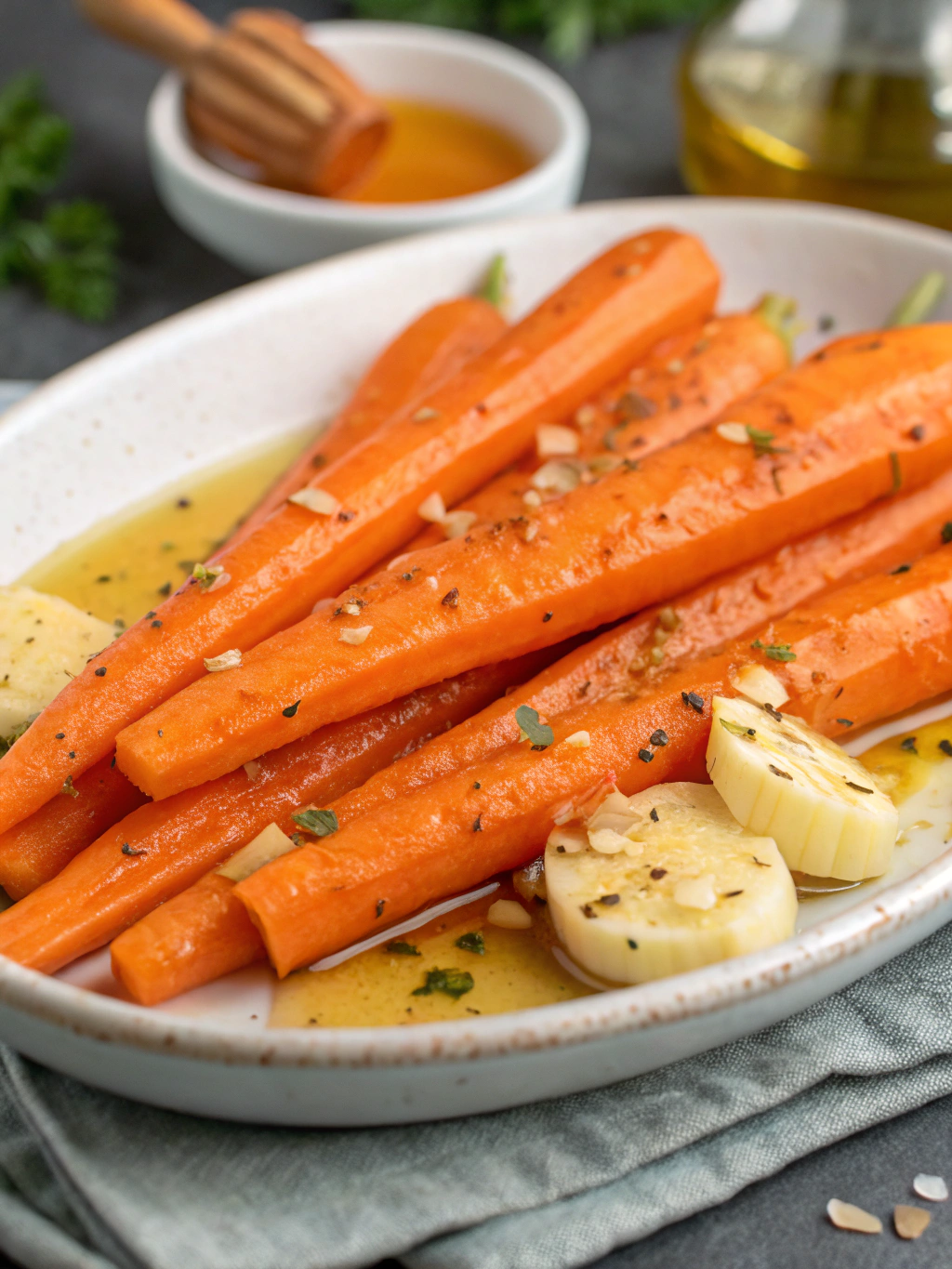 Ingredients for Air Fryer Carrots with Honey Garlic Butter