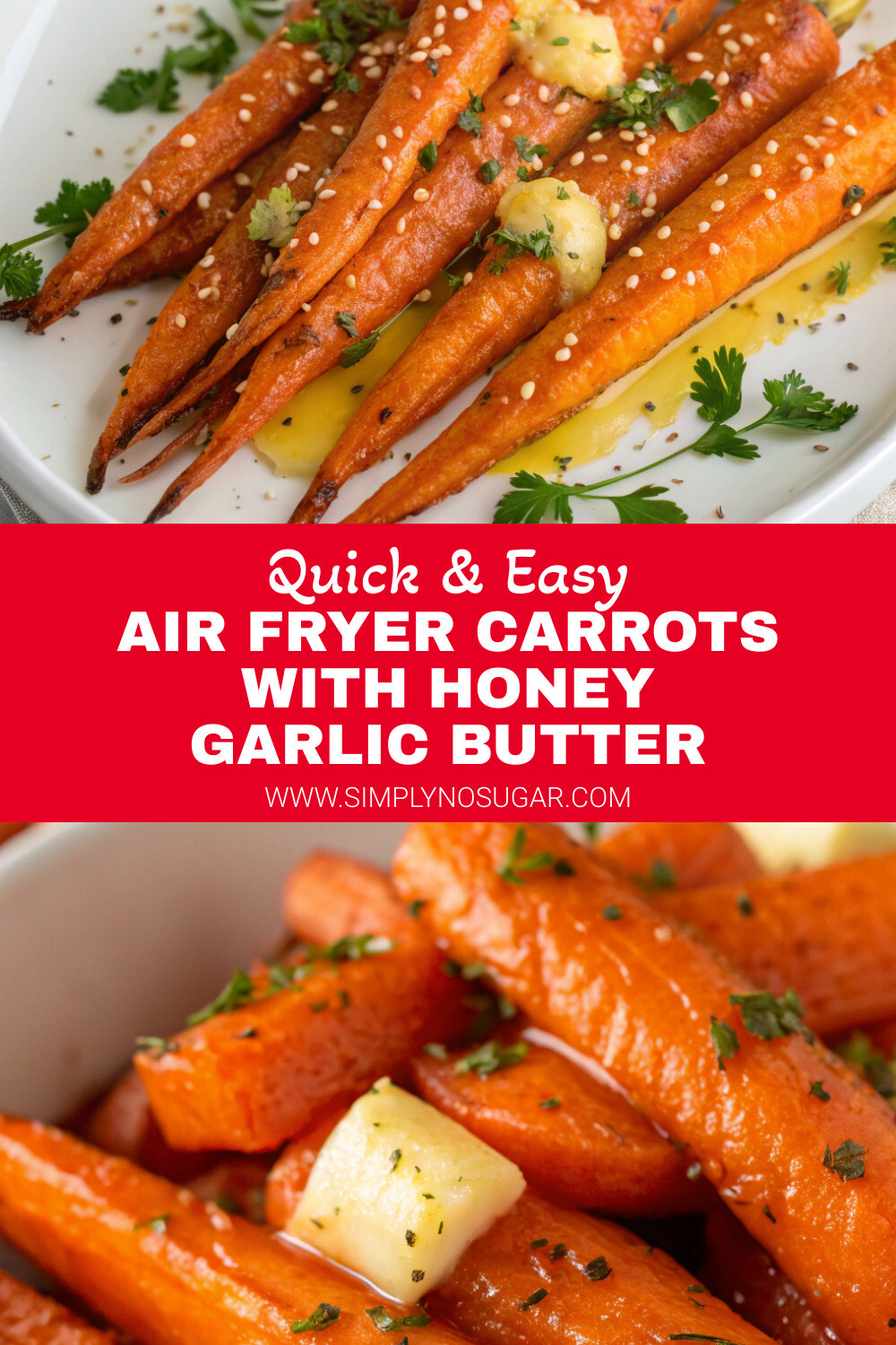 Air Fryer Carrots with Honey Garlic Butter Pinterest Image