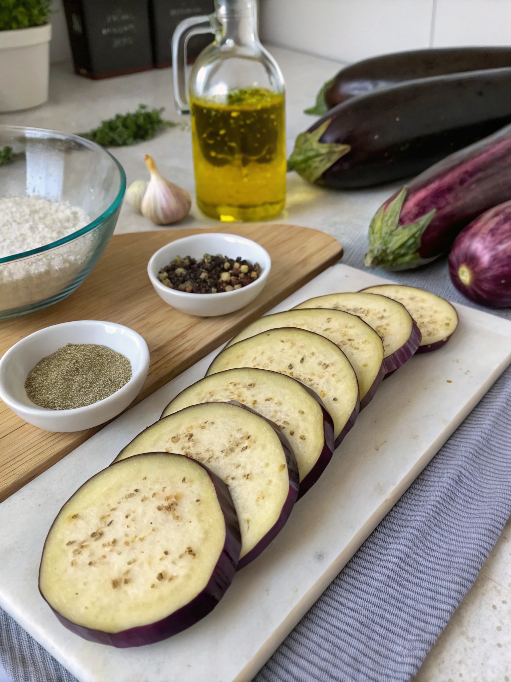 Ingredients for Air Fryer Eggplant Slices