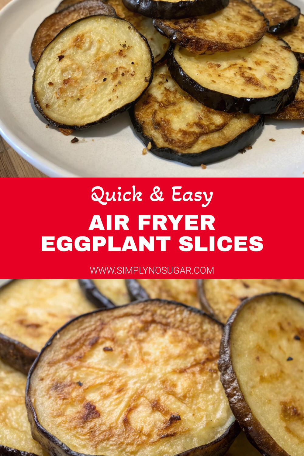 Air Fryer Eggplant Slices Pinterest Image