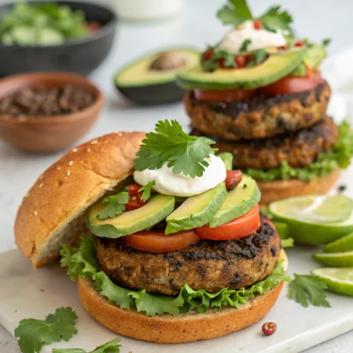 Avocado and Black Bean Burgers 1
