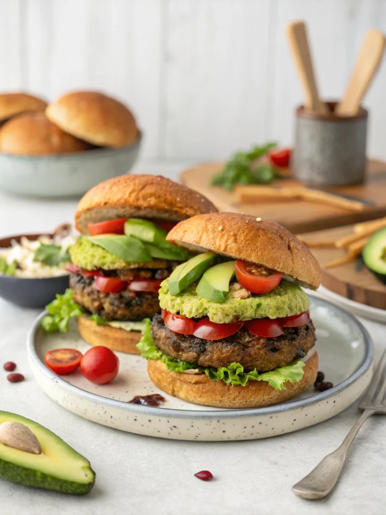 Avocado and Black Bean Burgers