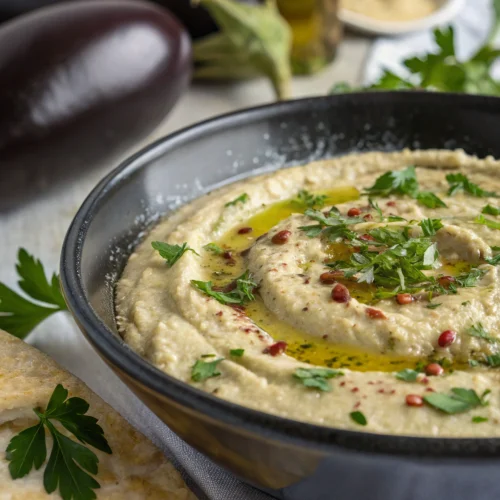Baba Ganoush (Grilled Eggplant Dip, Smoky Flavor) 1