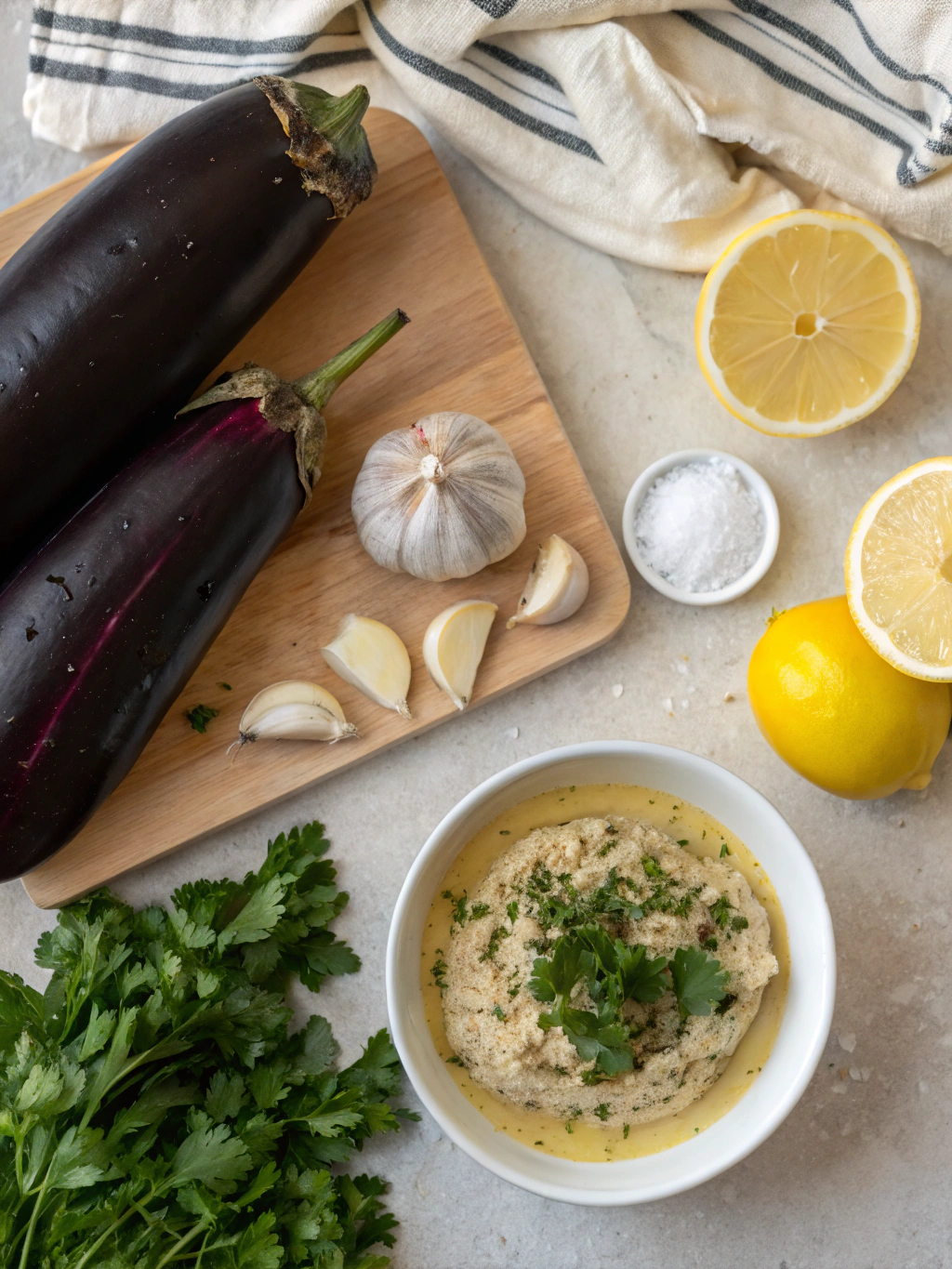 Baba Ganoush Grilled Eggplant Dip Smoky Flavor ingredients