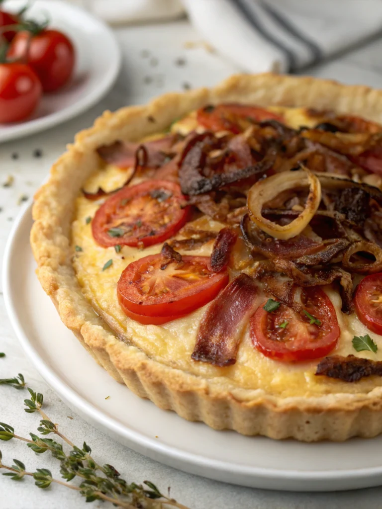 Bacon Onion Southern Tomato Pie