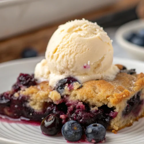Blueberry Cobbler with Peach Ice Cream 1