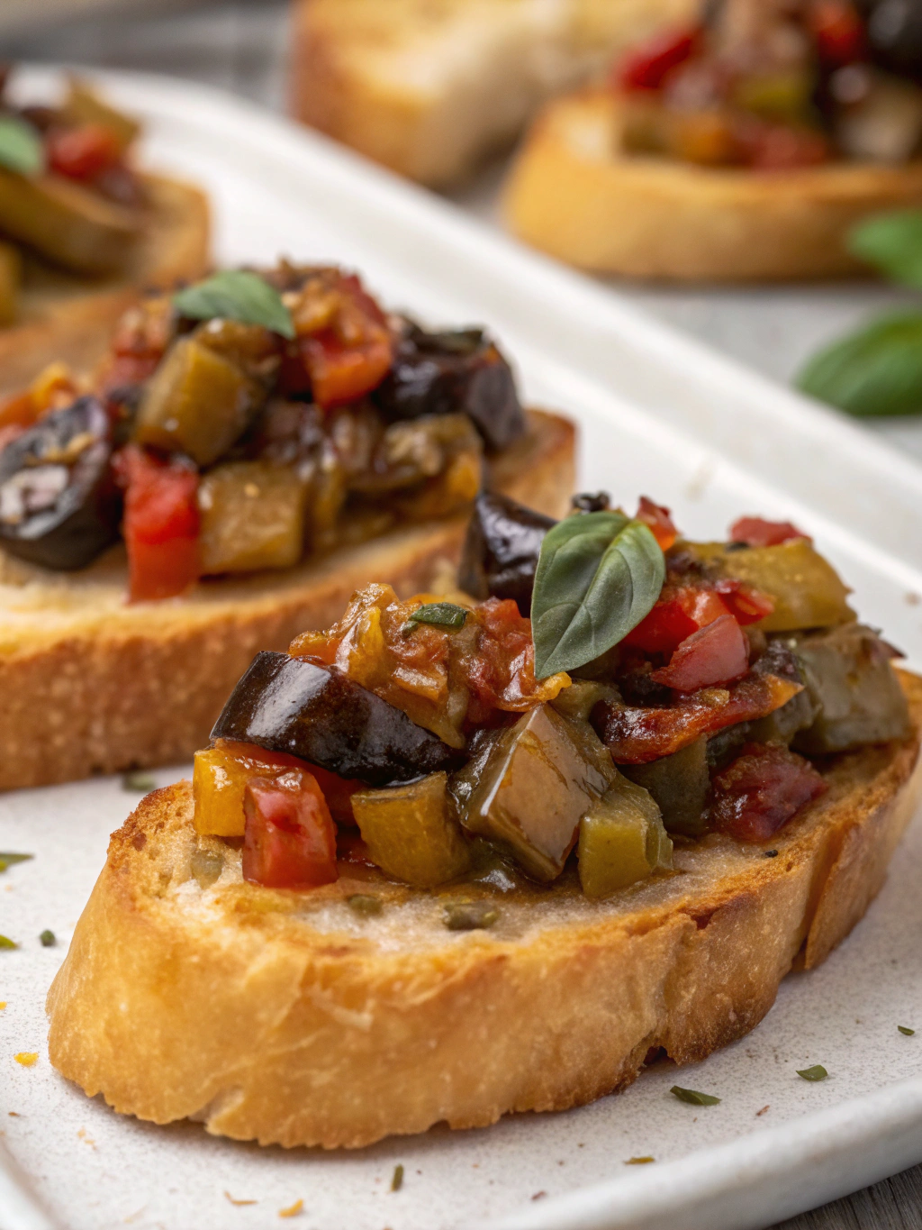 Bruschetta-Crostini With Eggplant Caponata or Ratatouille