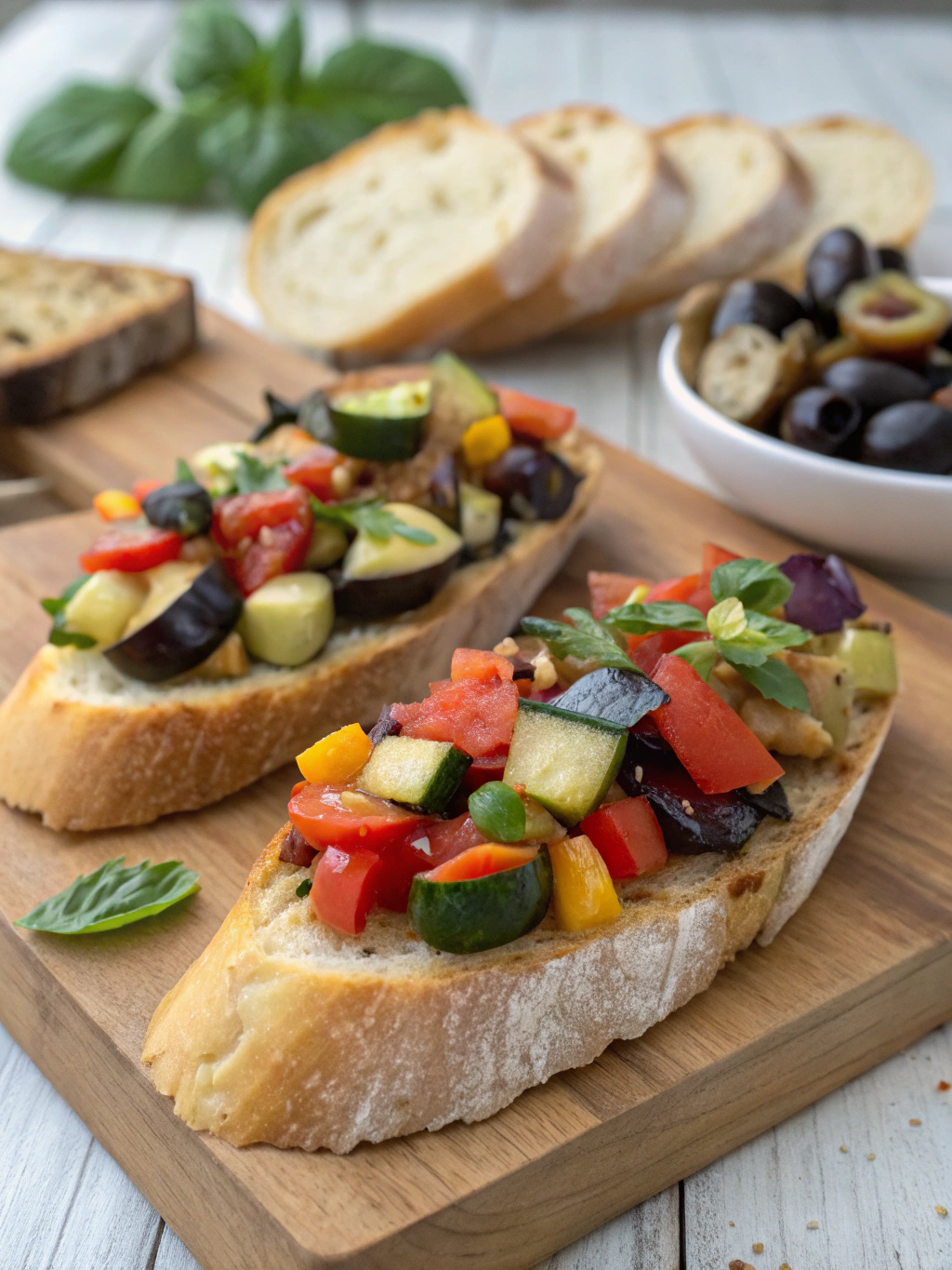 Ingredients for Bruschetta-Crostini With Eggplant Caponata or Ratatouille