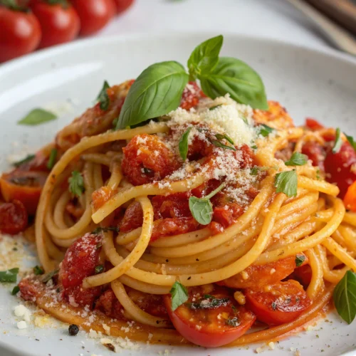 Bucatini with Spicy Summer Tomatoes