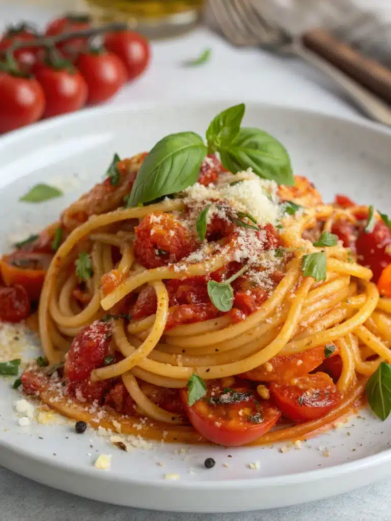 Bucatini with Spicy Summer Tomatoes