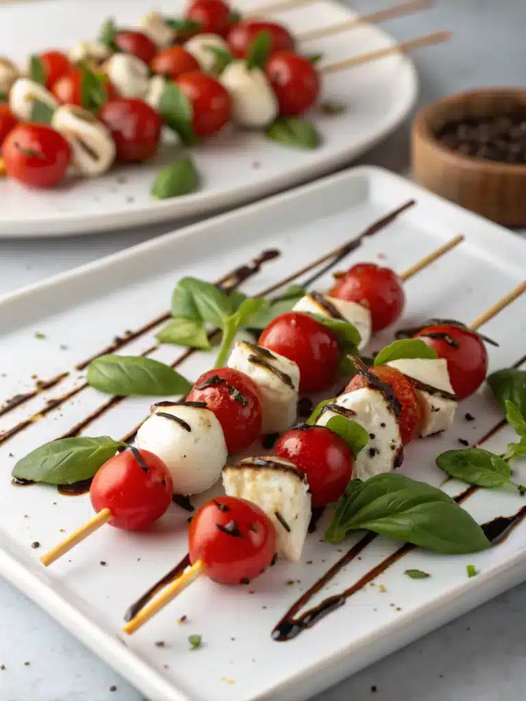 Caprese Skewers with Balsamic Glaze