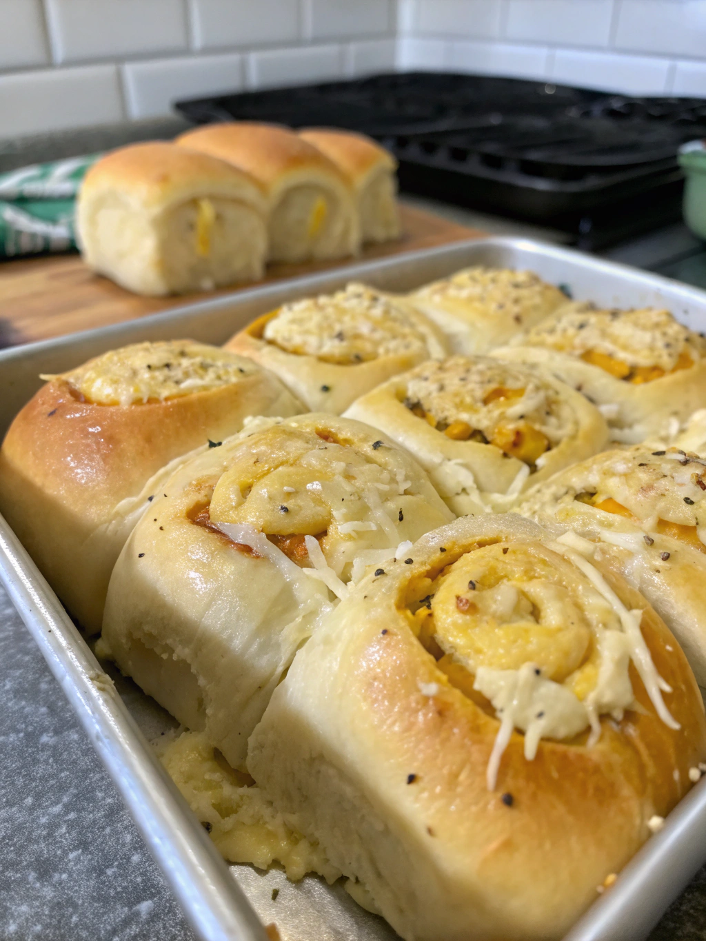 Ingredients for Cheesy Stuffed Garlic Hawaiian Rolls
