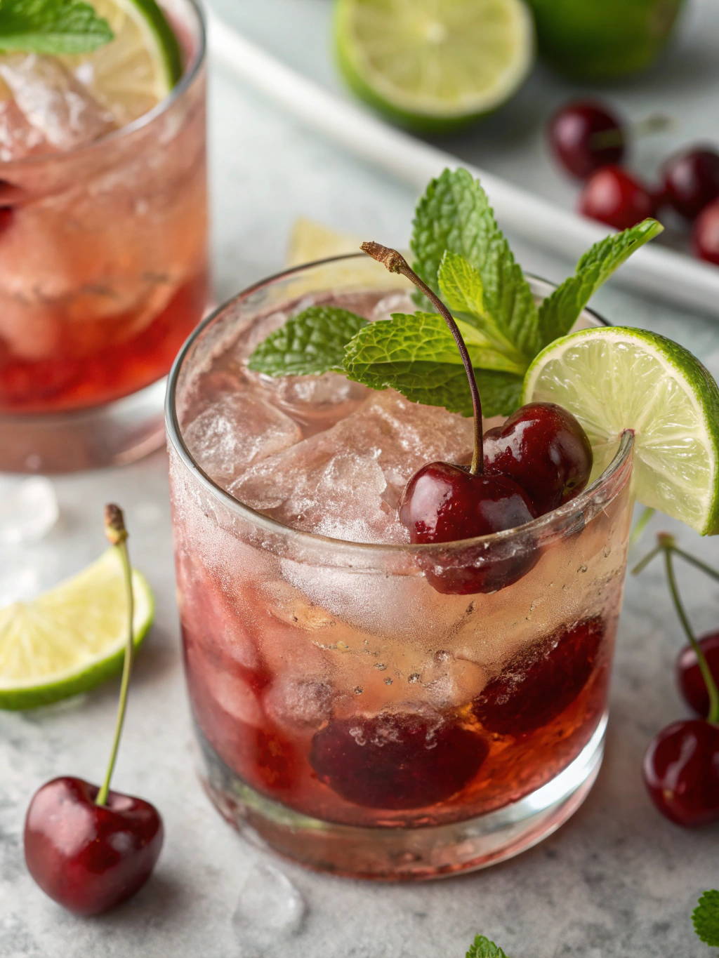 Cherry Lime Bourbon Smash