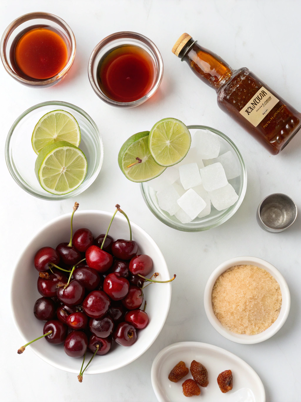 Cherry Lime Bourbon Smash ingredients
