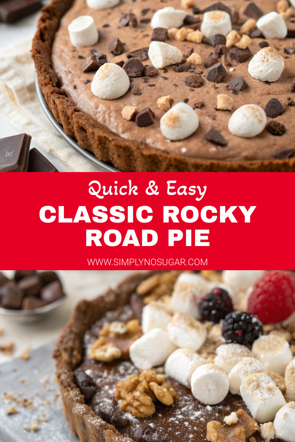 Classic Rocky Road Pie pinterest