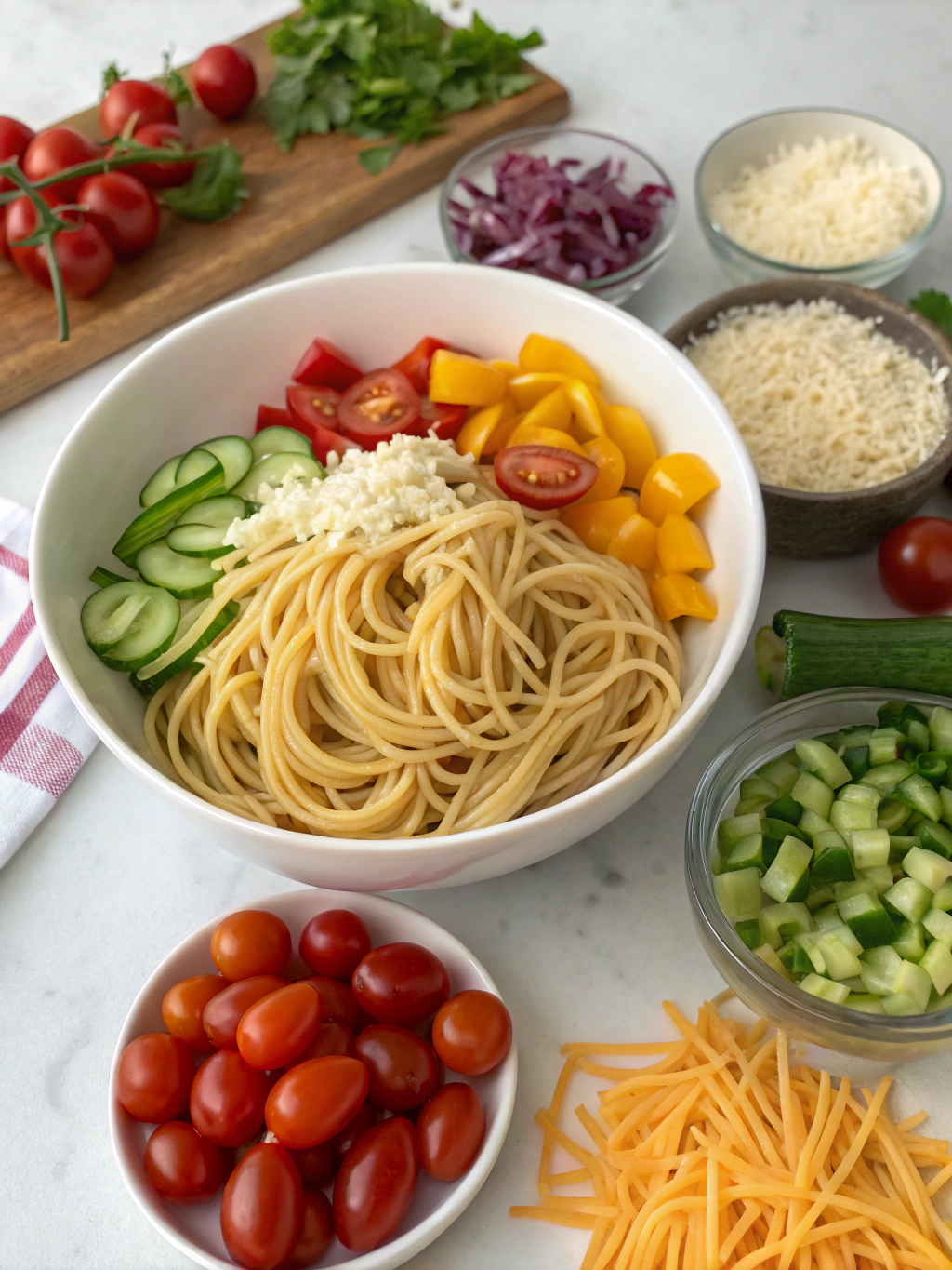 Cookout Spaghetti Pasta Salad Ingredients