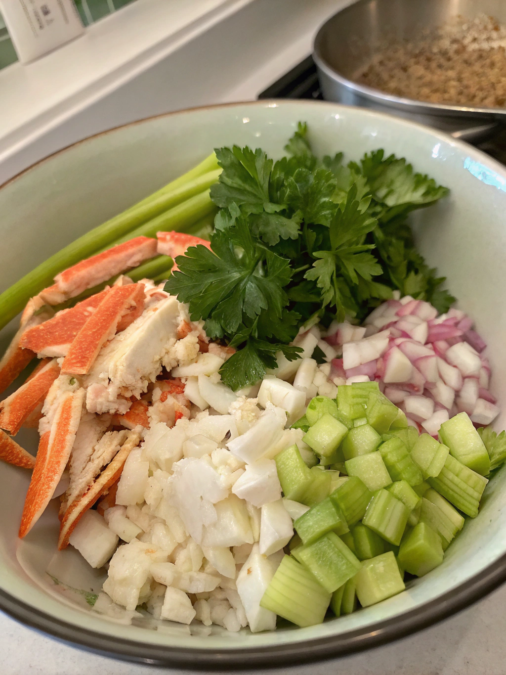 Crab Salad ingredients