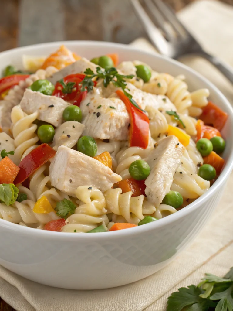 Creamy Chicken Vegetable Pasta Salad