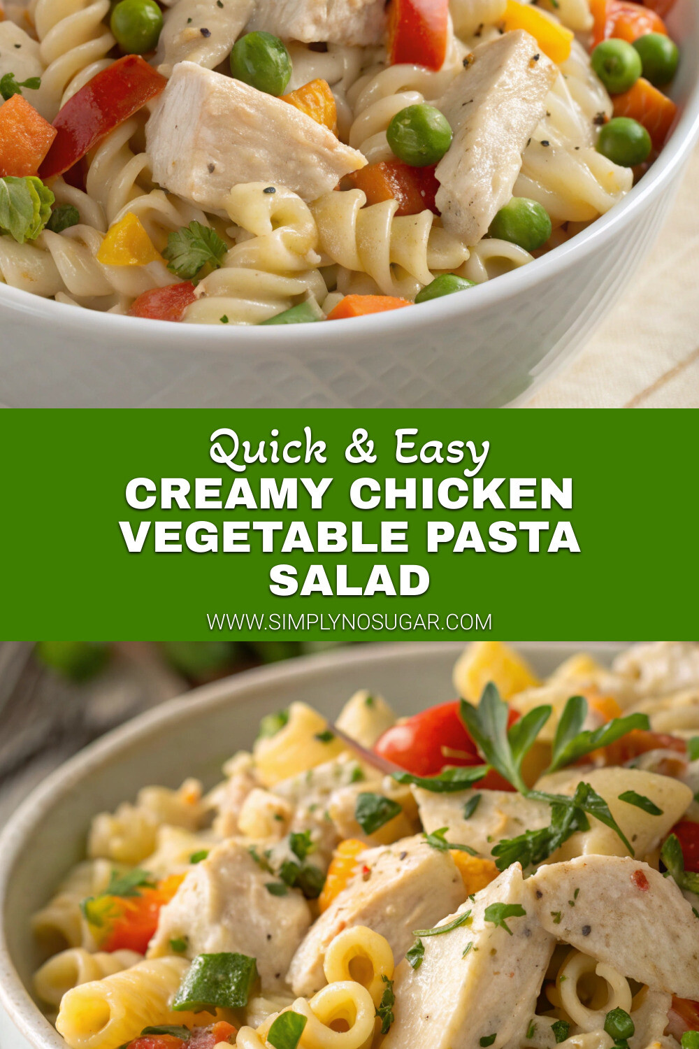Creamy Chicken Vegetable Pasta Salad