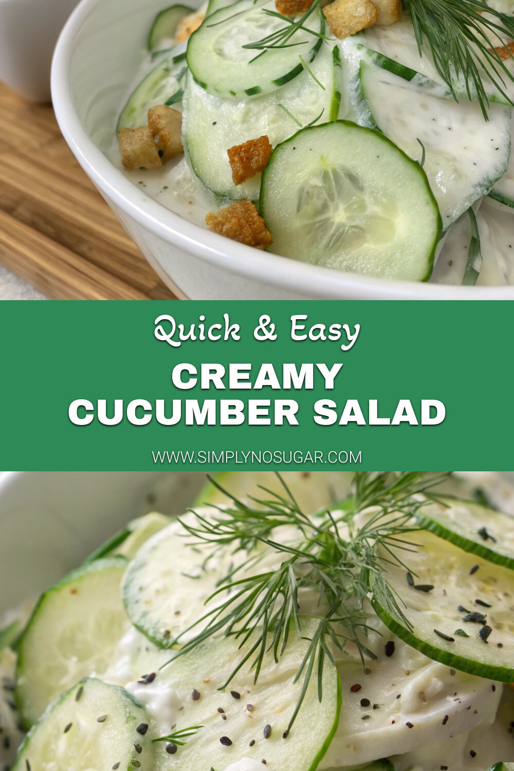 Creamy Cucumber Salad Pinterest Image