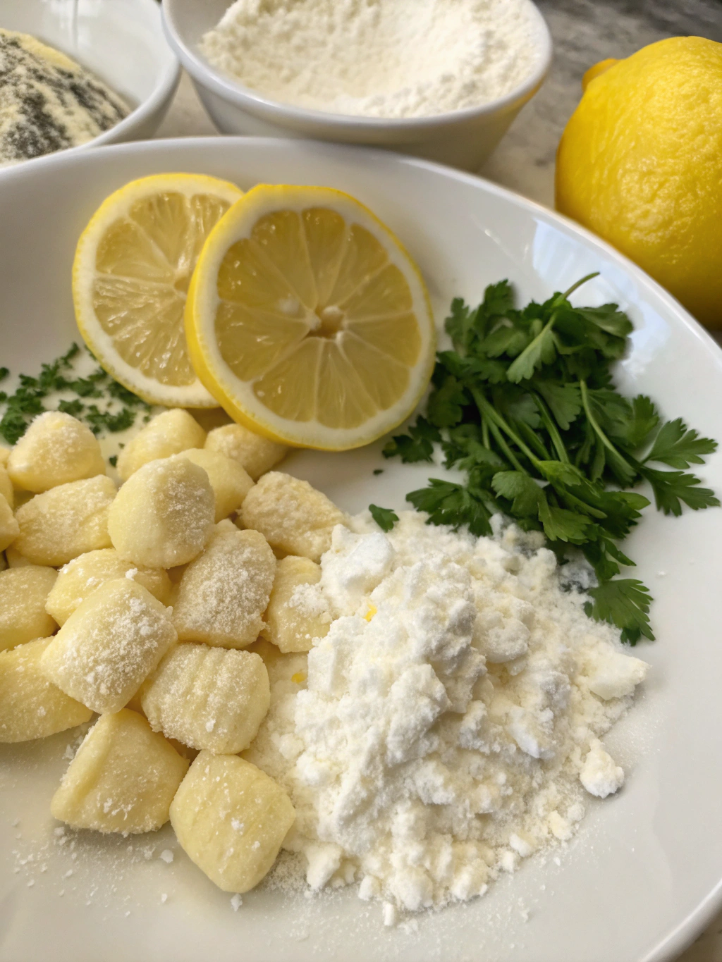 Ingredients for Creamy Lemon Gnocchi