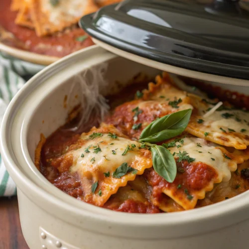 Crockpot Easy Ravioli Lasagna 1