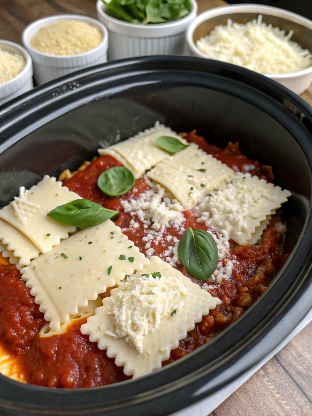 Crockpot Easy Ravioli Lasagna ingredients