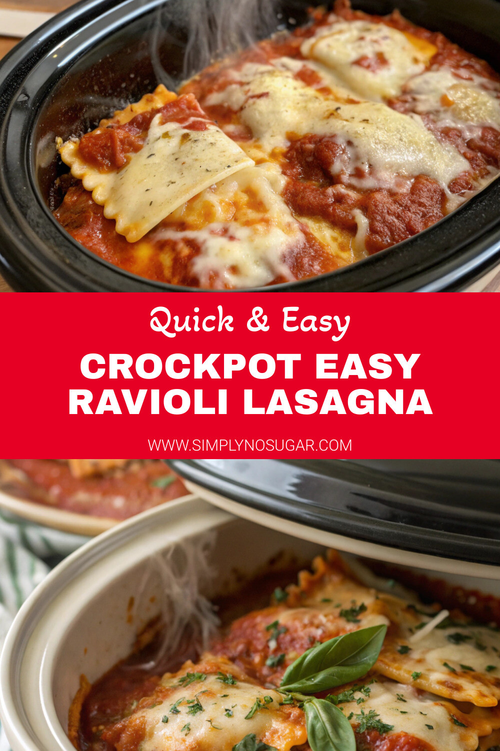 Crockpot Easy Ravioli Lasagna pinterest