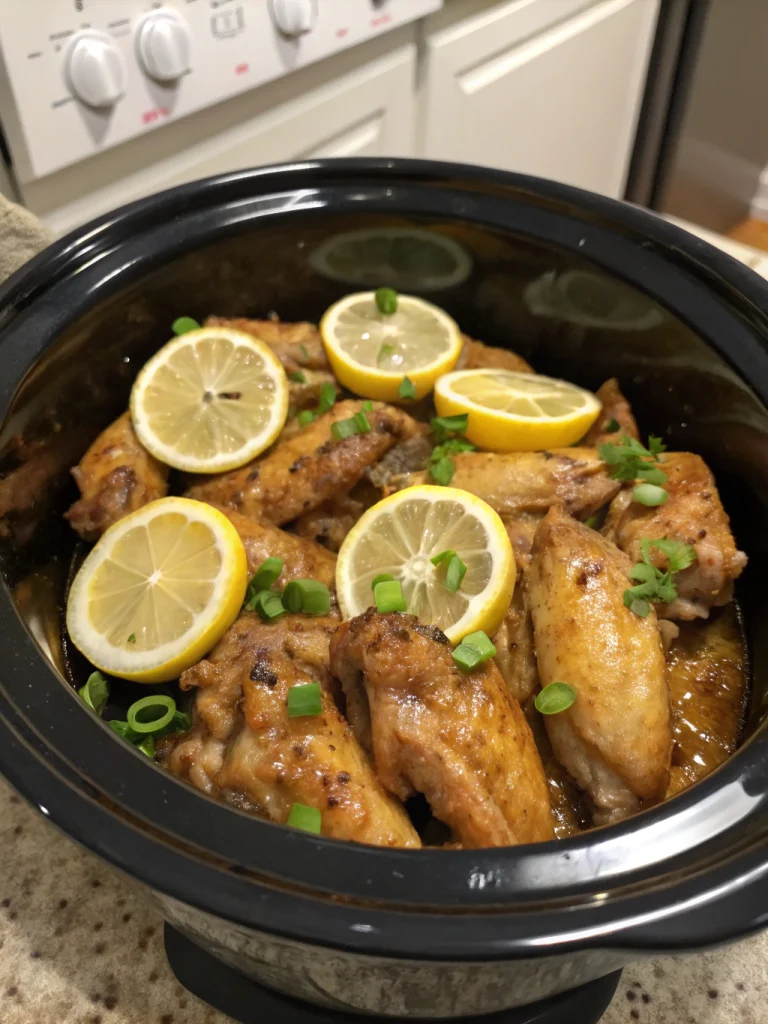 Crockpot Lemon Pepper Chicken Wings