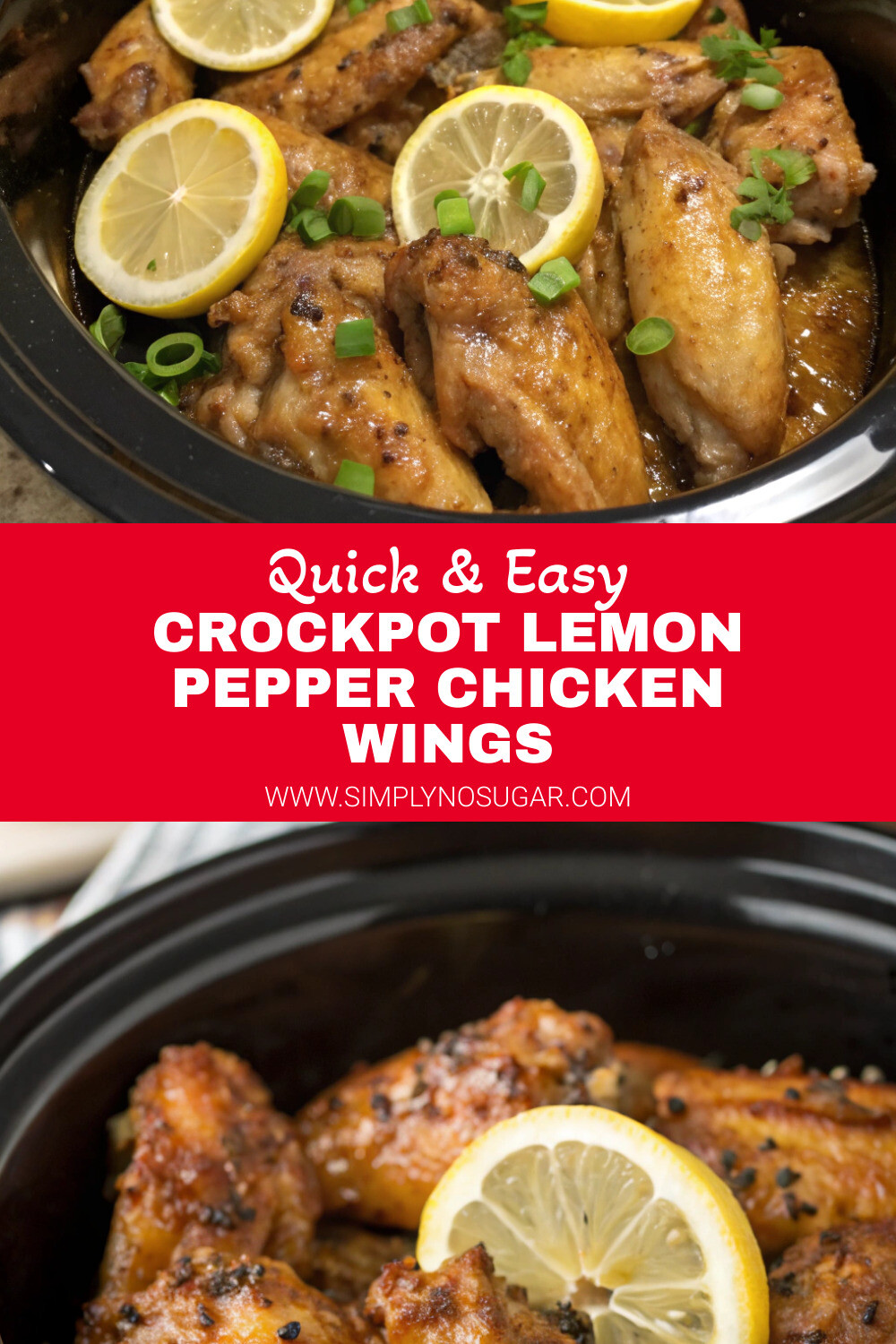 Crockpot Lemon Pepper Chicken Wings pinterest