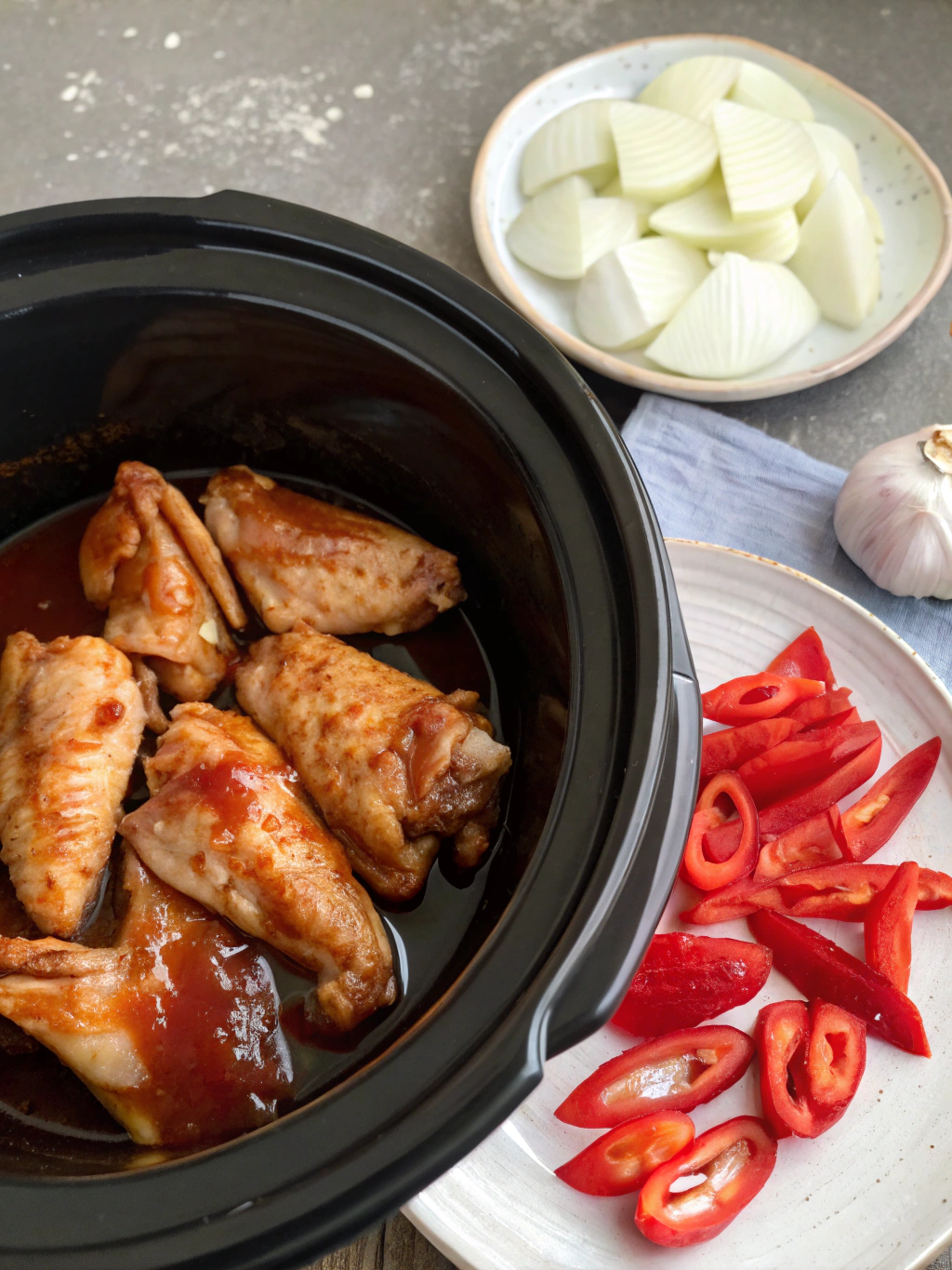 Ingredients for Crockpot Wings in Dr. Pepper Sauce