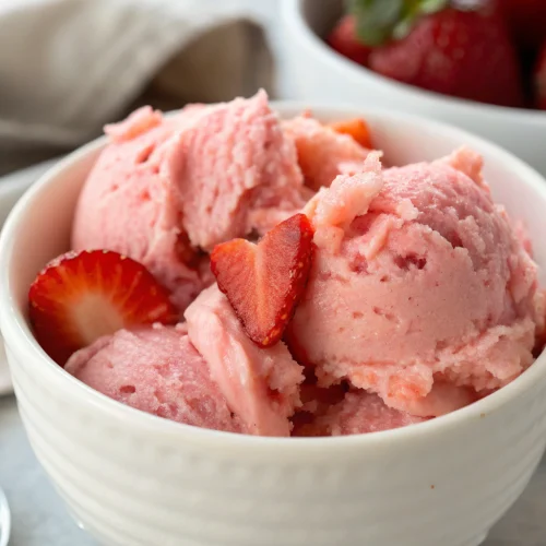 Easy 3 Ingredient Strawberry Sorbet 1