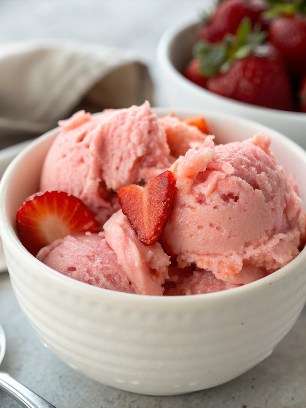 Easy 3 Ingredient Strawberry Sorbet