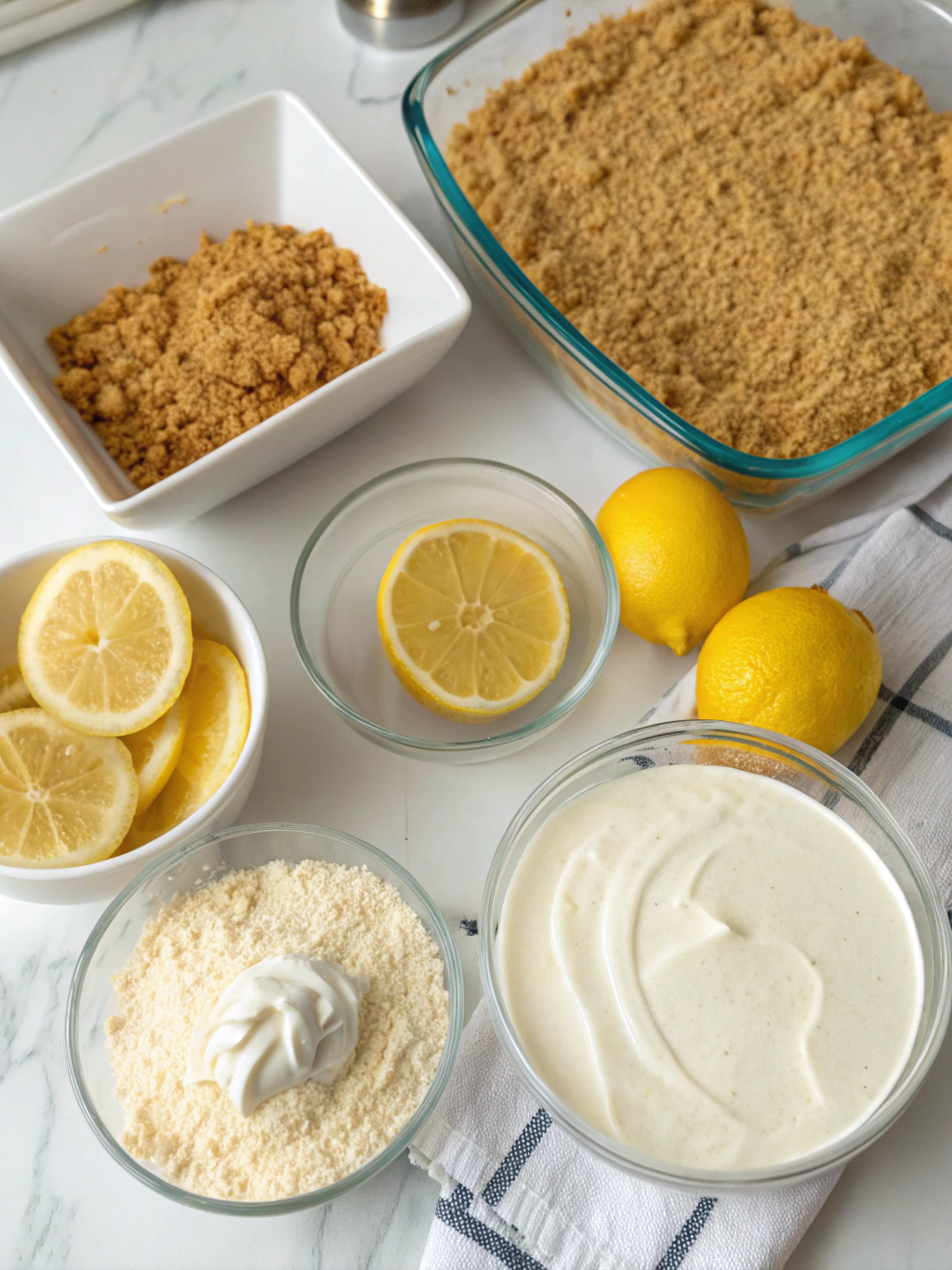 Ingredients for Easy No Bake Lemon Éclair Cake