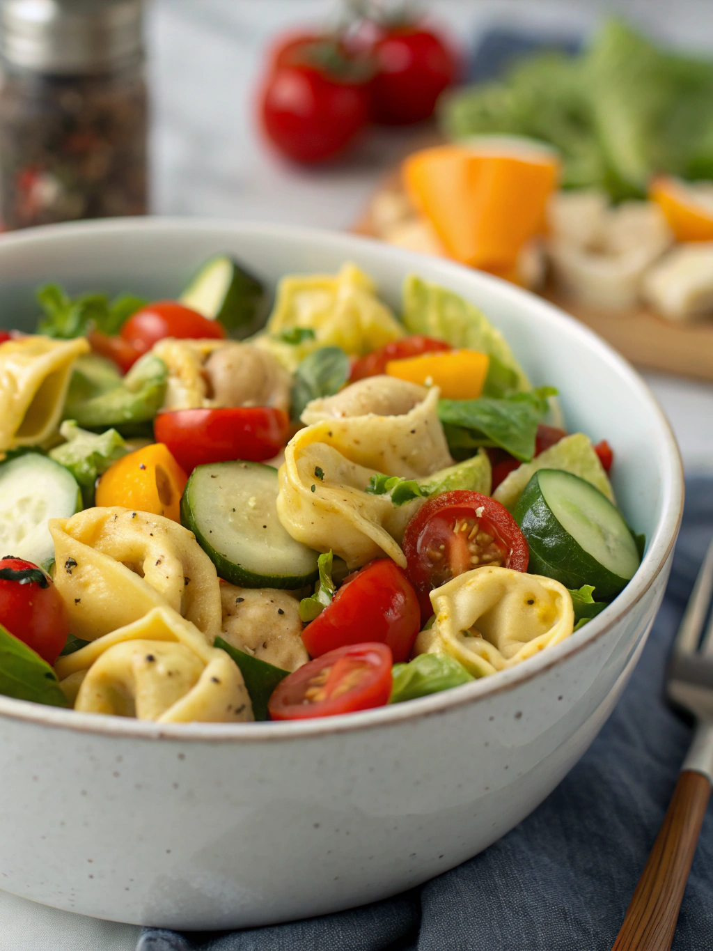 Easy Tortellini Salad Preparation