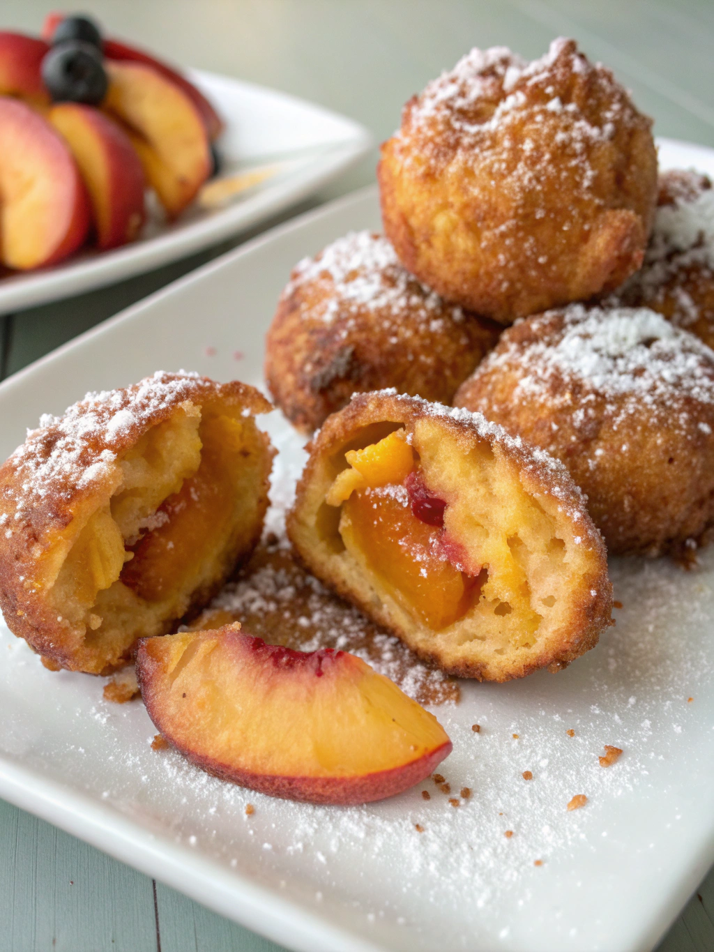 Fresh Peach Fritters Process