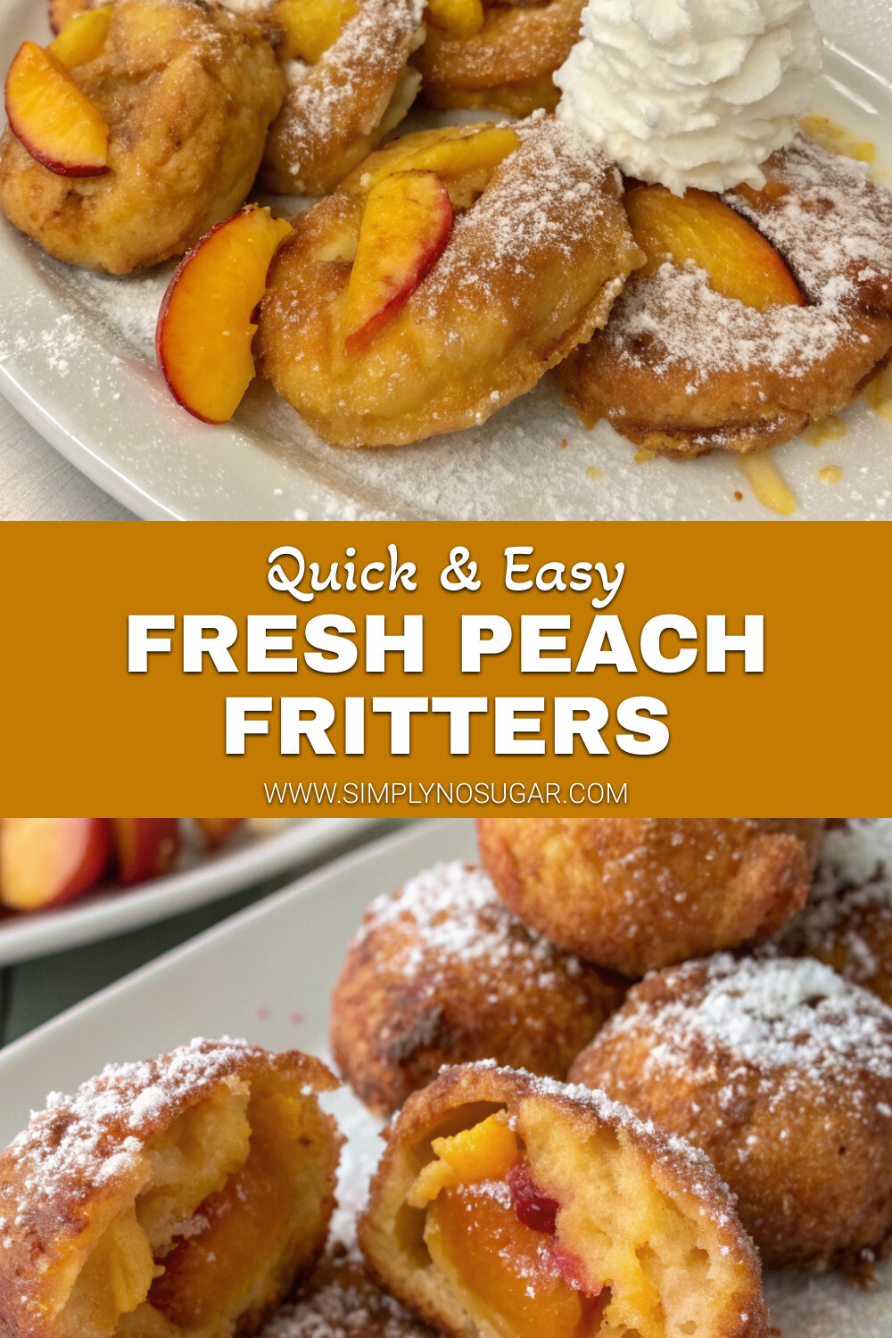 Fresh Peach Fritters Pinterest Image