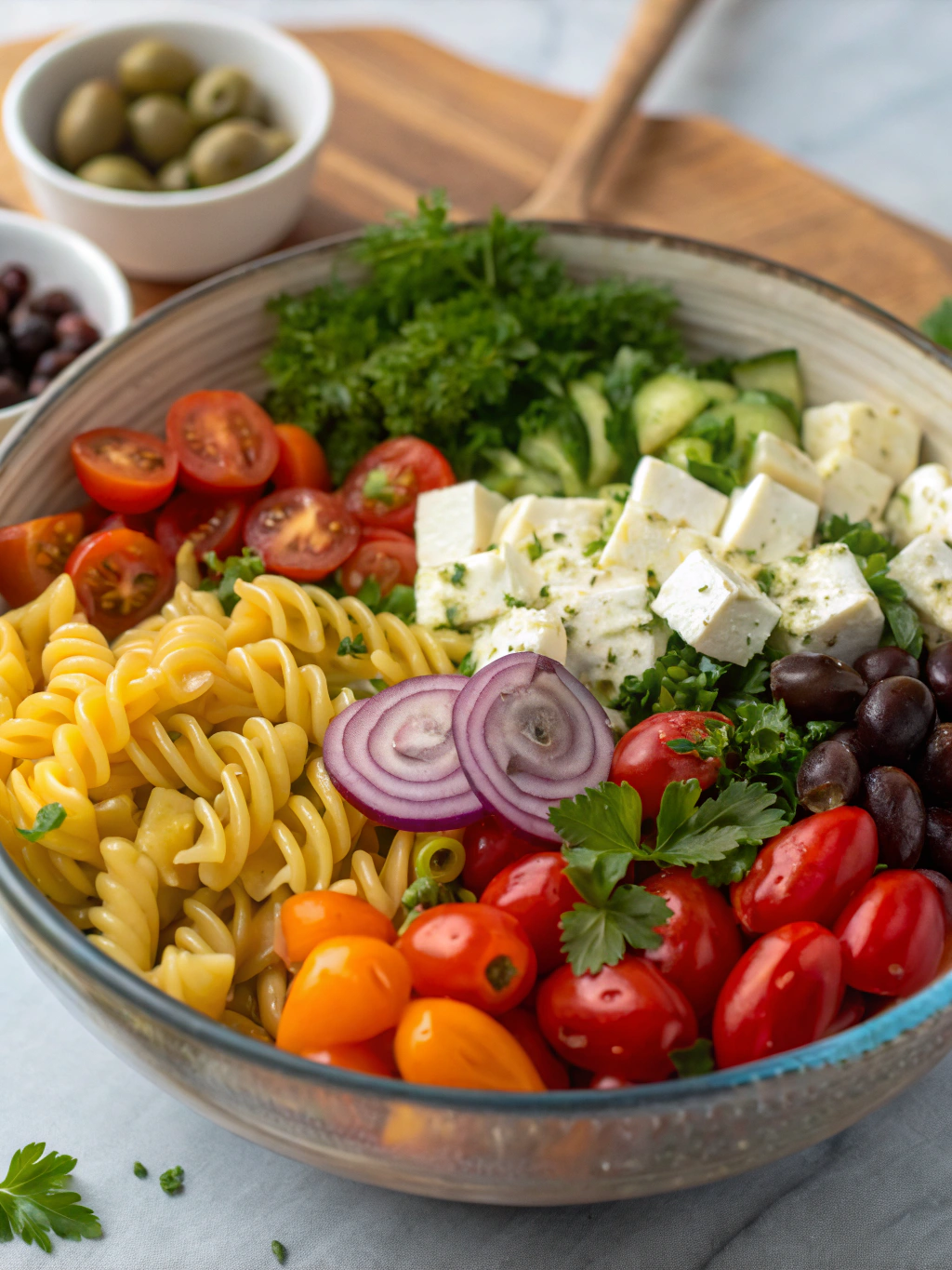 Greek Pasta Salad Ingredients