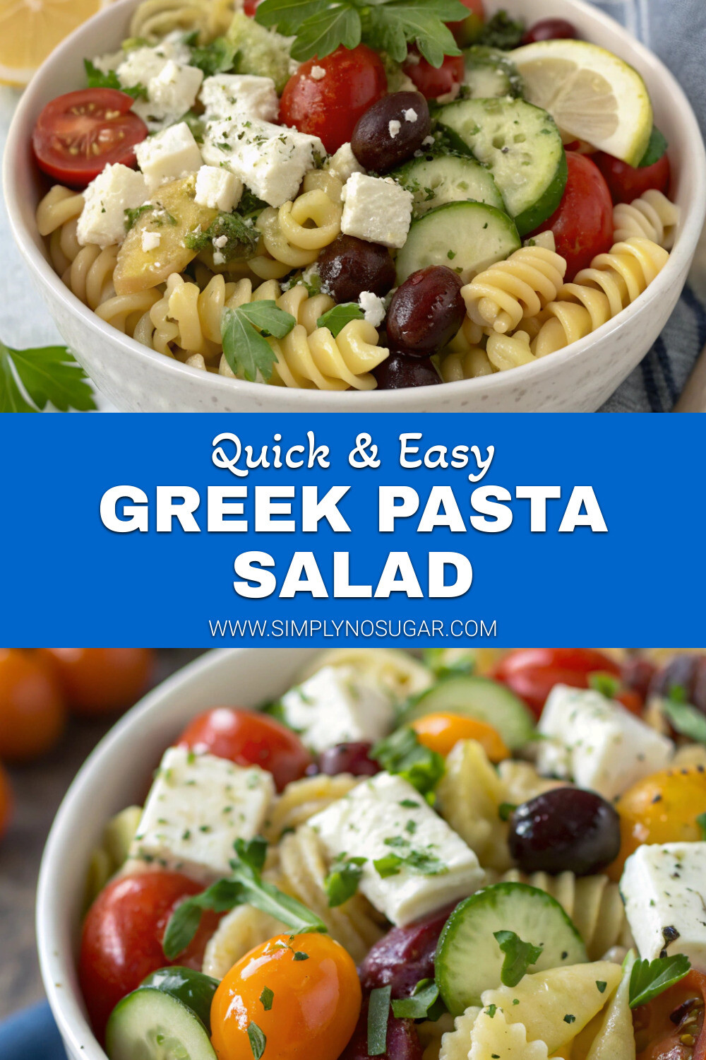 Greek Pasta Salad Pinterest Image