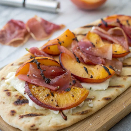 Grilled Peach and Prosciutto Flatbread 1