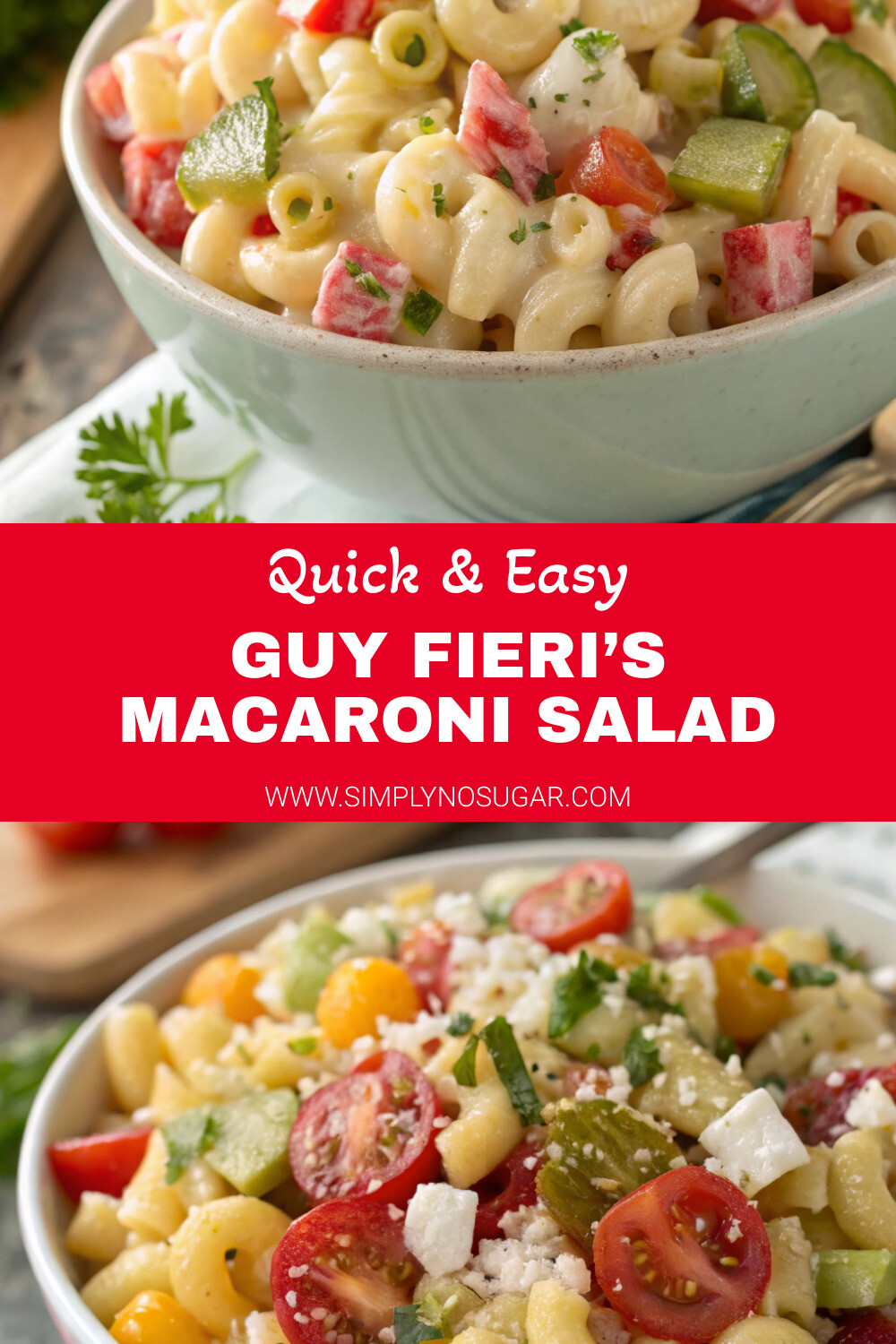 Guy Fieri's Macaroni Salad Pinterest Image