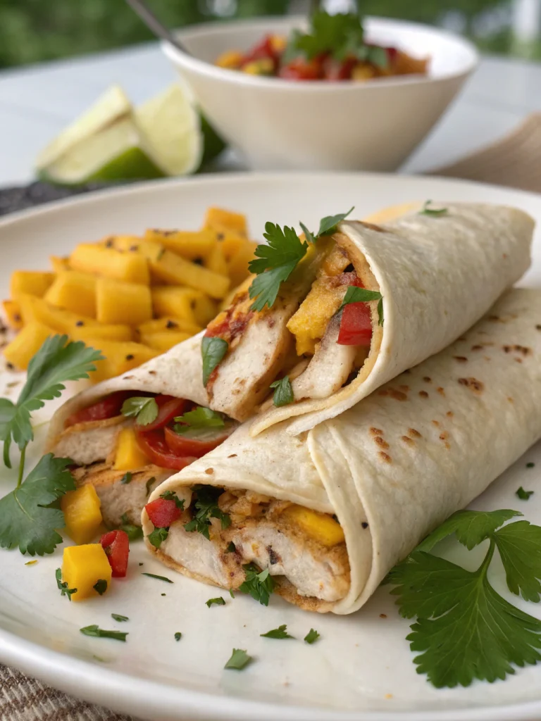 Mango Chutney Chicken Wraps