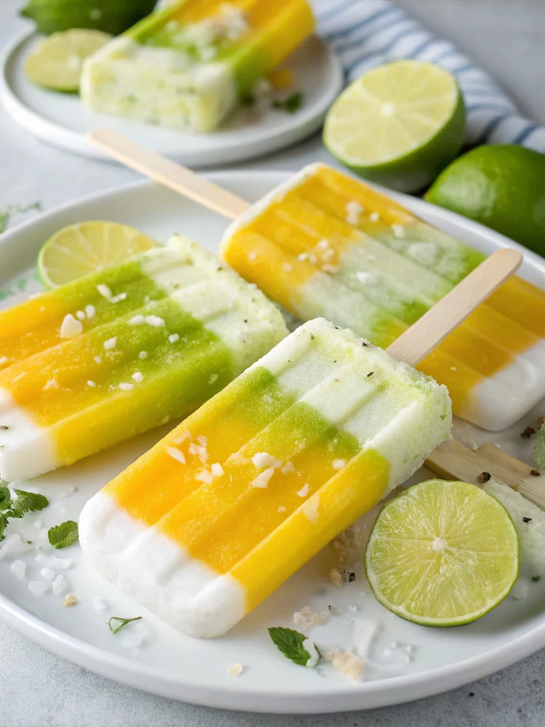 Mango Coconut Lime Popsicles