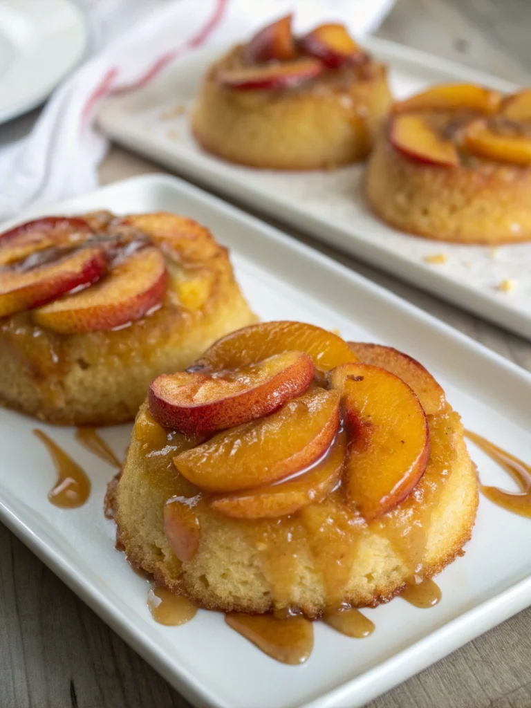 Mini Peach Upside Down Cakes