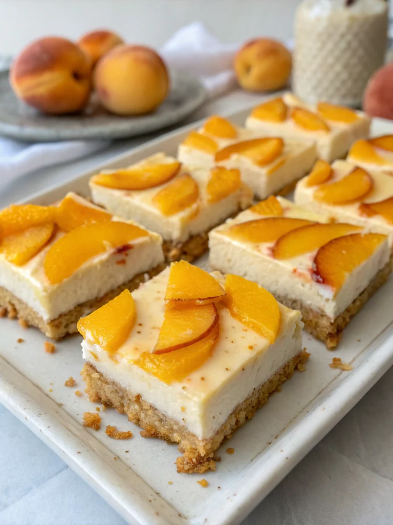 No-Bake Peach Cheesecake Bars
