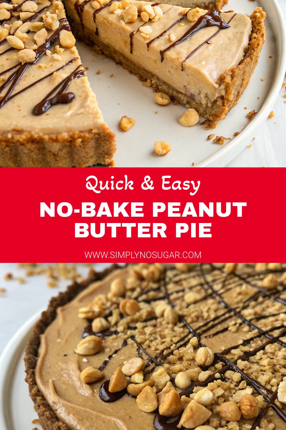 No-Bake Peanut Butter Pie Pinterest Image